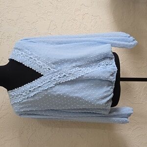 Blue swiss dot blouse